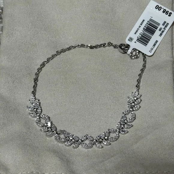 NWT Kendra Scott Rosalie Silver Tennis Bracelet in White Cubic Zirconia - Picture 4 of 8